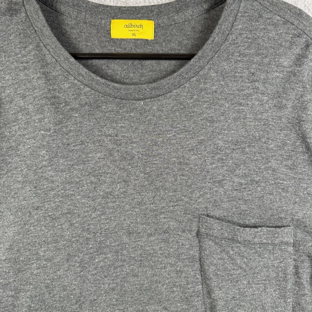 Allbirds Shirt Men's Size XL Anytime Long Sleeve Tee Merino Wool Blend Pocket